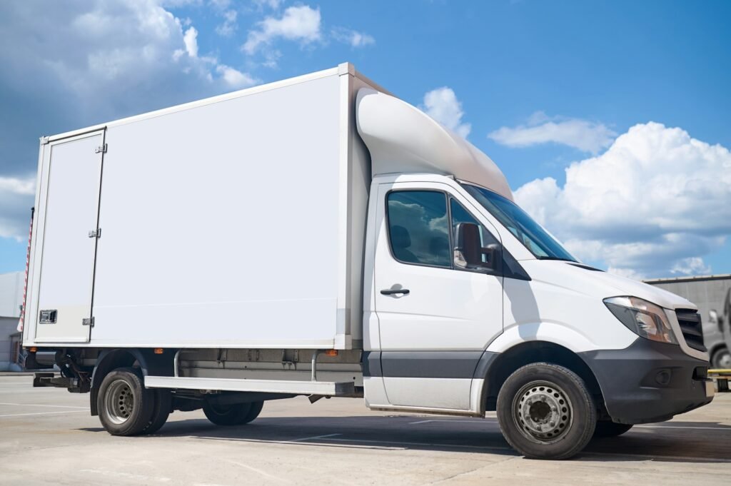 Truck parked in an open parking lot